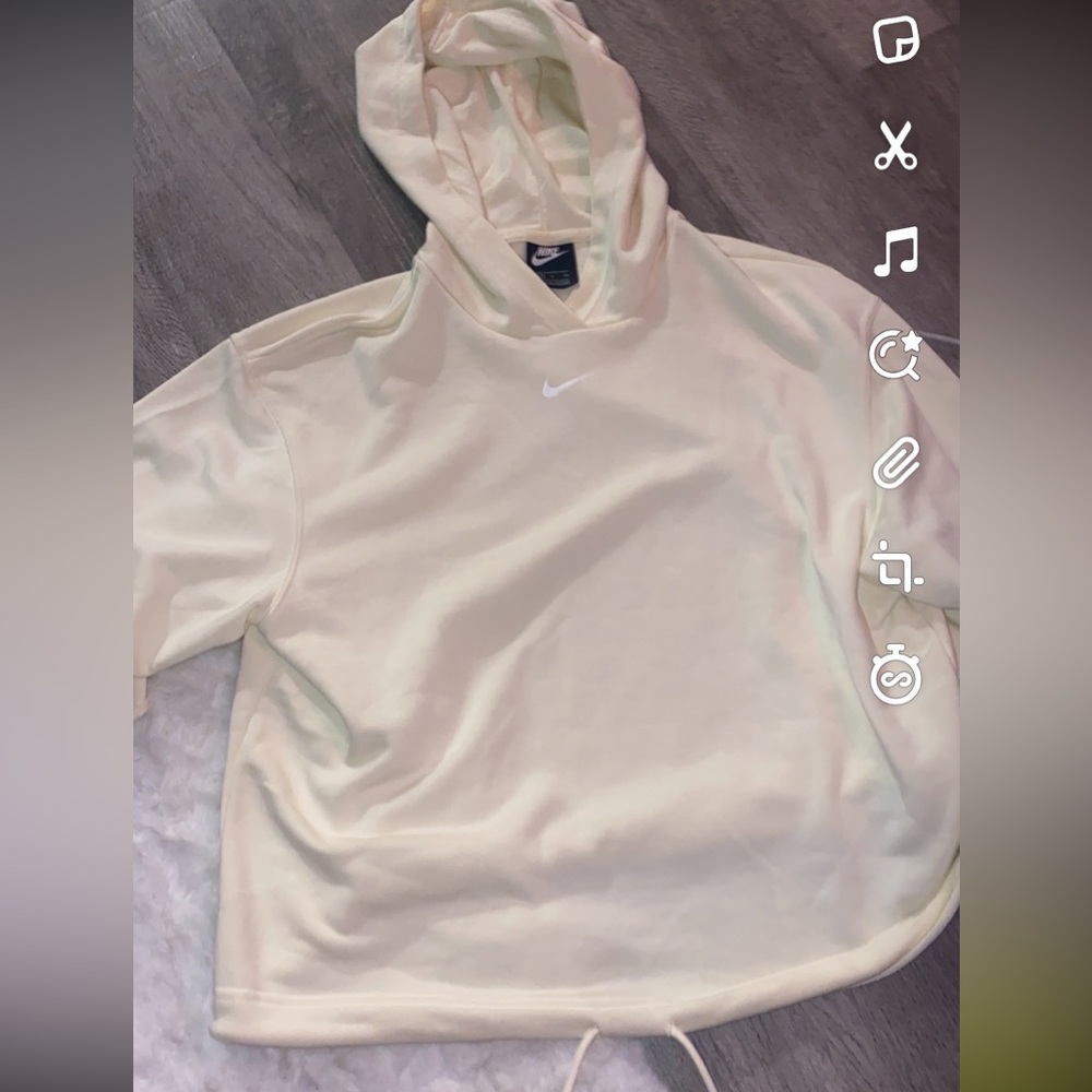 pale yellow center swoosh nike hoodie